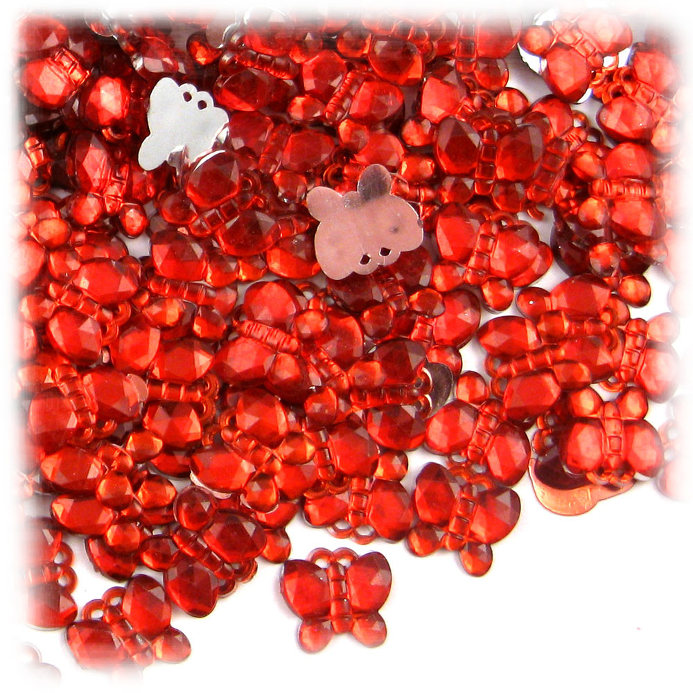 Rhinestones | Flatback | Butterfly | 10mm | 144-pc | Ruby Red | Crafts ...