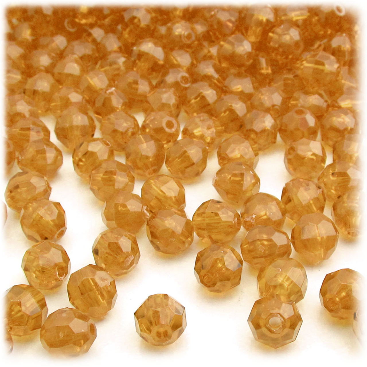 Plastic Faceted Beads, Opaque, 8mm, 1,000-pc