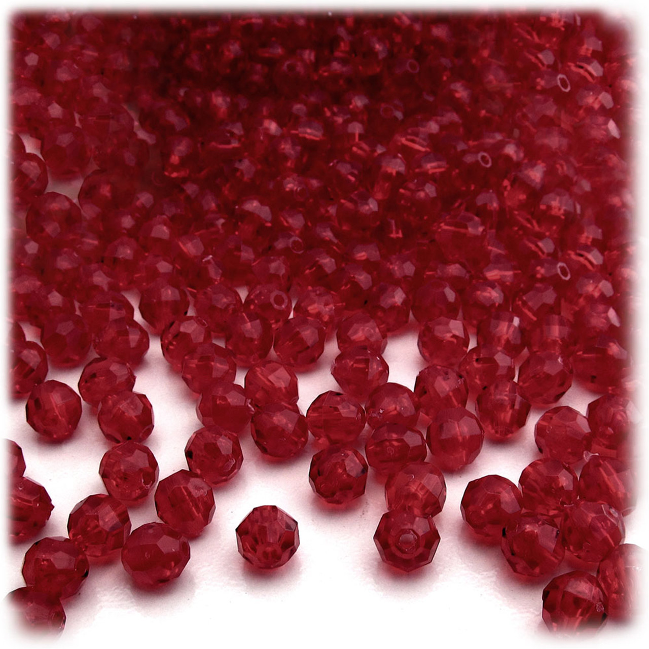 Plastic Faceted Beads, Transparent, 8mm, 200-pc