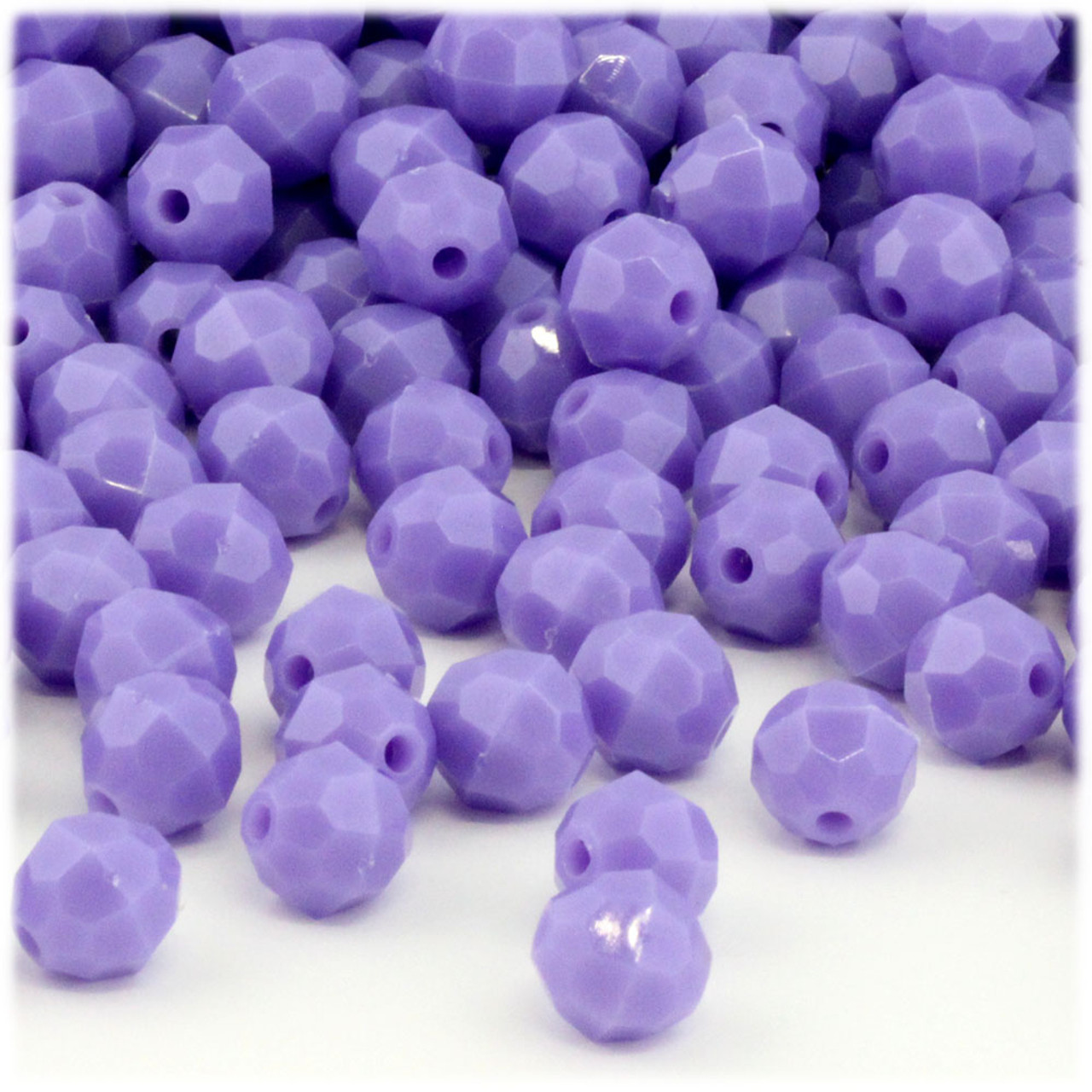 Plastic Faceted Beads, Transparent, 8mm, 200-pc