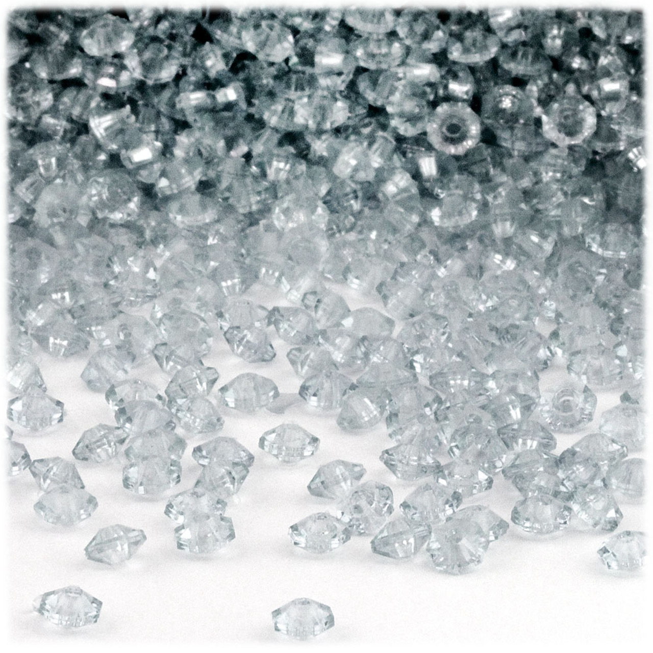 Plastic Faceted Beads, Transparent, 8mm, 200-pc