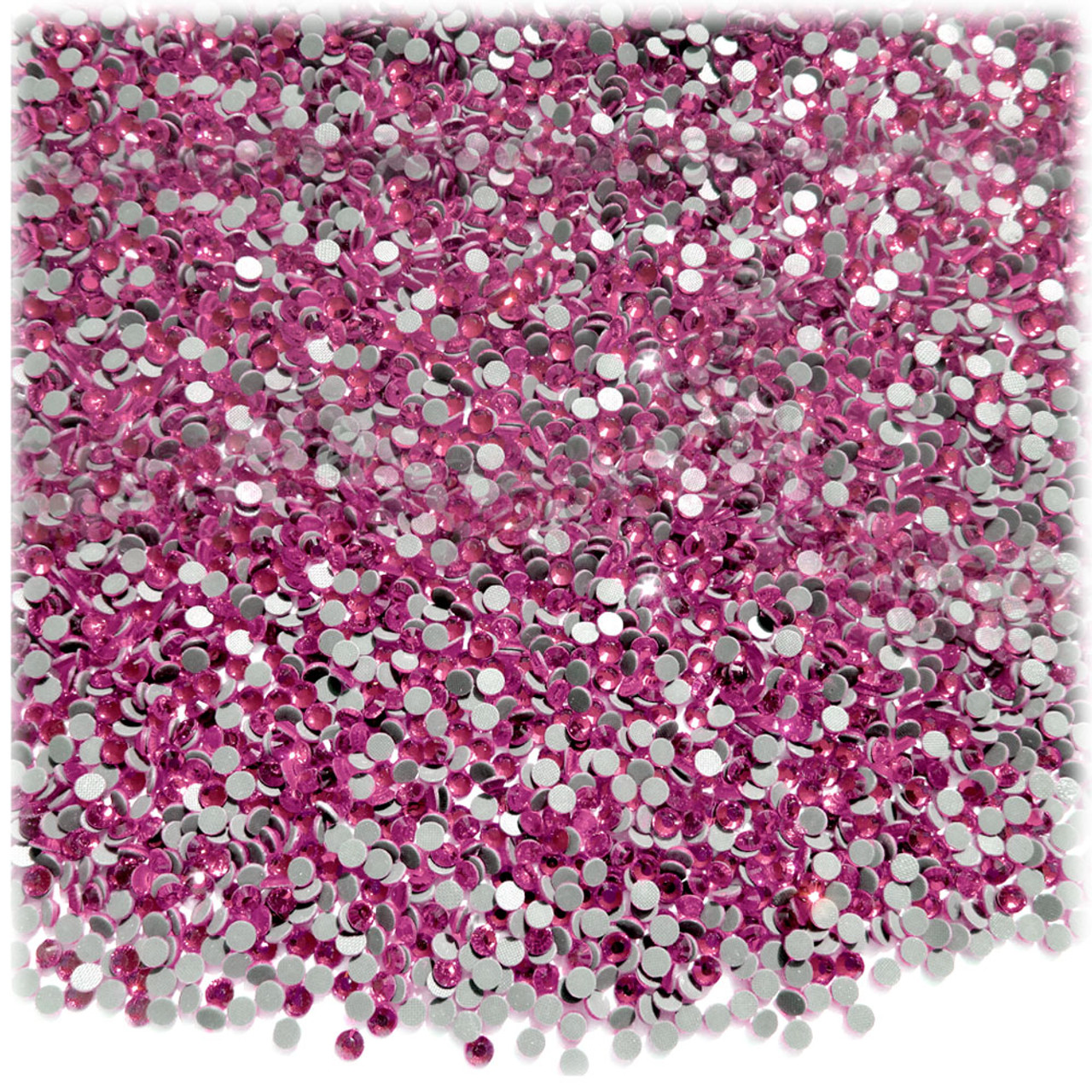The Crafts Outlet Glass Rhinestones, Round DMC Hot-Fix, 2mm Tiny, 1440-pc, Hot Pink