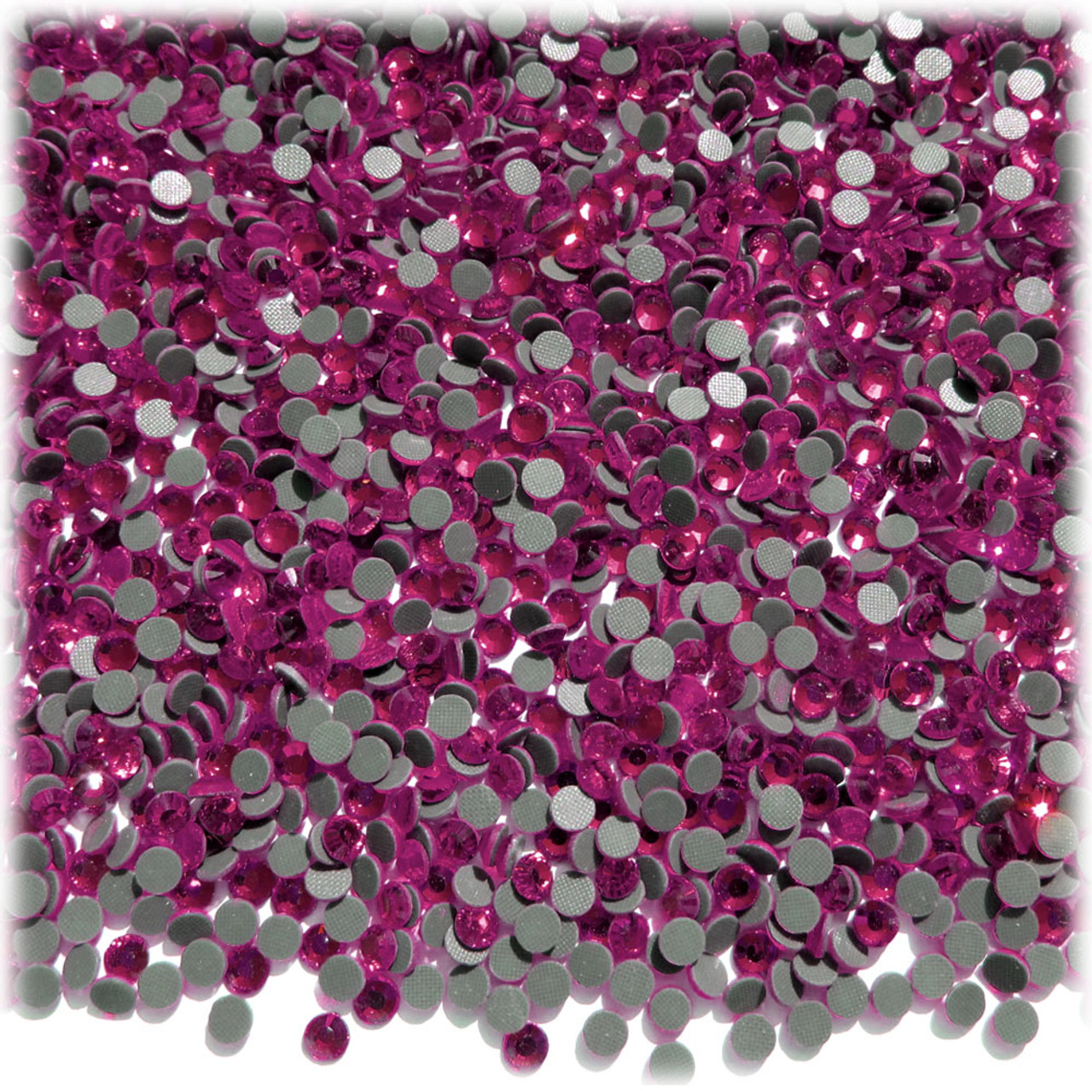 Glass Rhinestones, Round DMC Hot-Fix, 3mm Tiny, 144-pc, Hot Pink