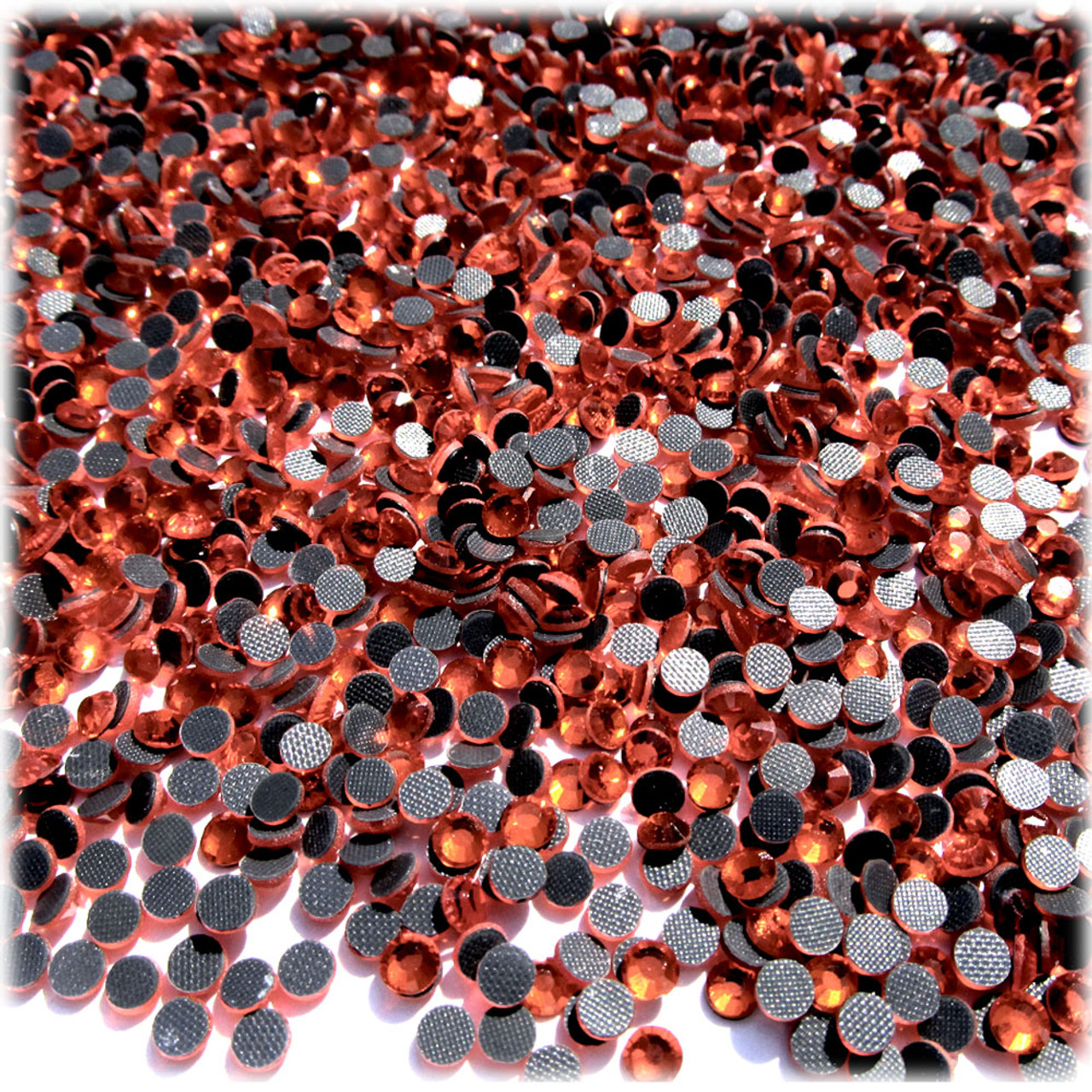 The Crafts Outlet Glass Rhinestones, Round DMC Hot-Fix, 3mm Tiny, 144-pc, Orange