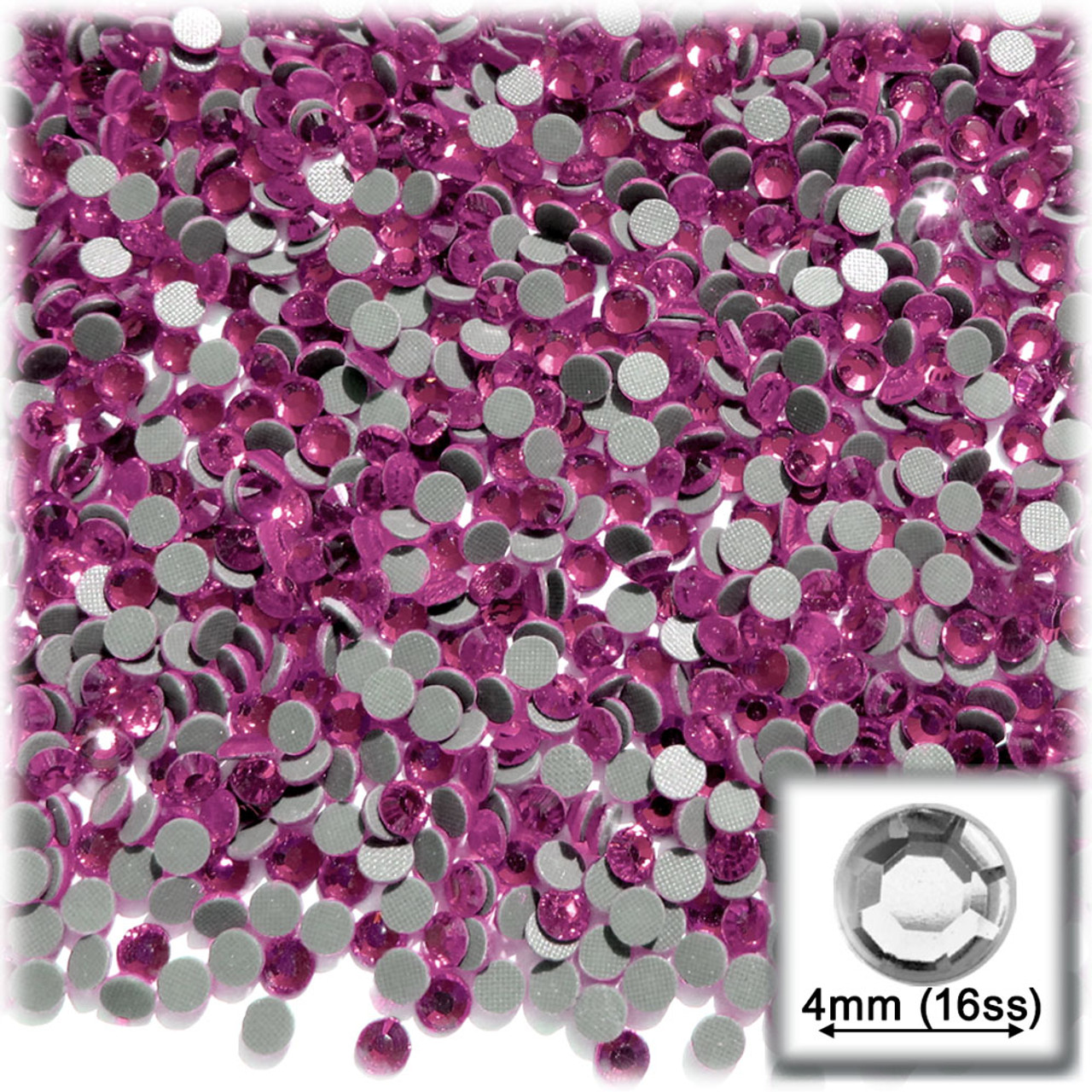 Rhinestones, Hotfix, DMC, Glass Rhinestone, 3mm, 720-pc, Hot Pink