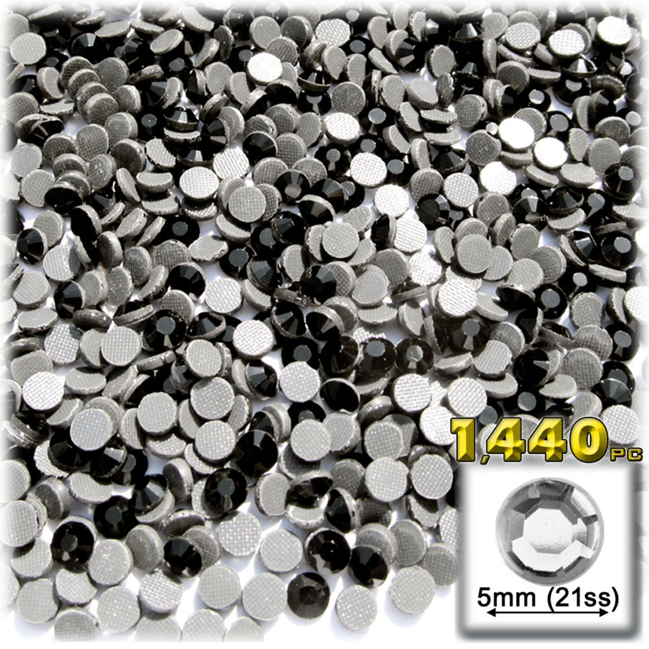 Black Rhinestones For Nails Round Shape Hotfix Stones And Crystals