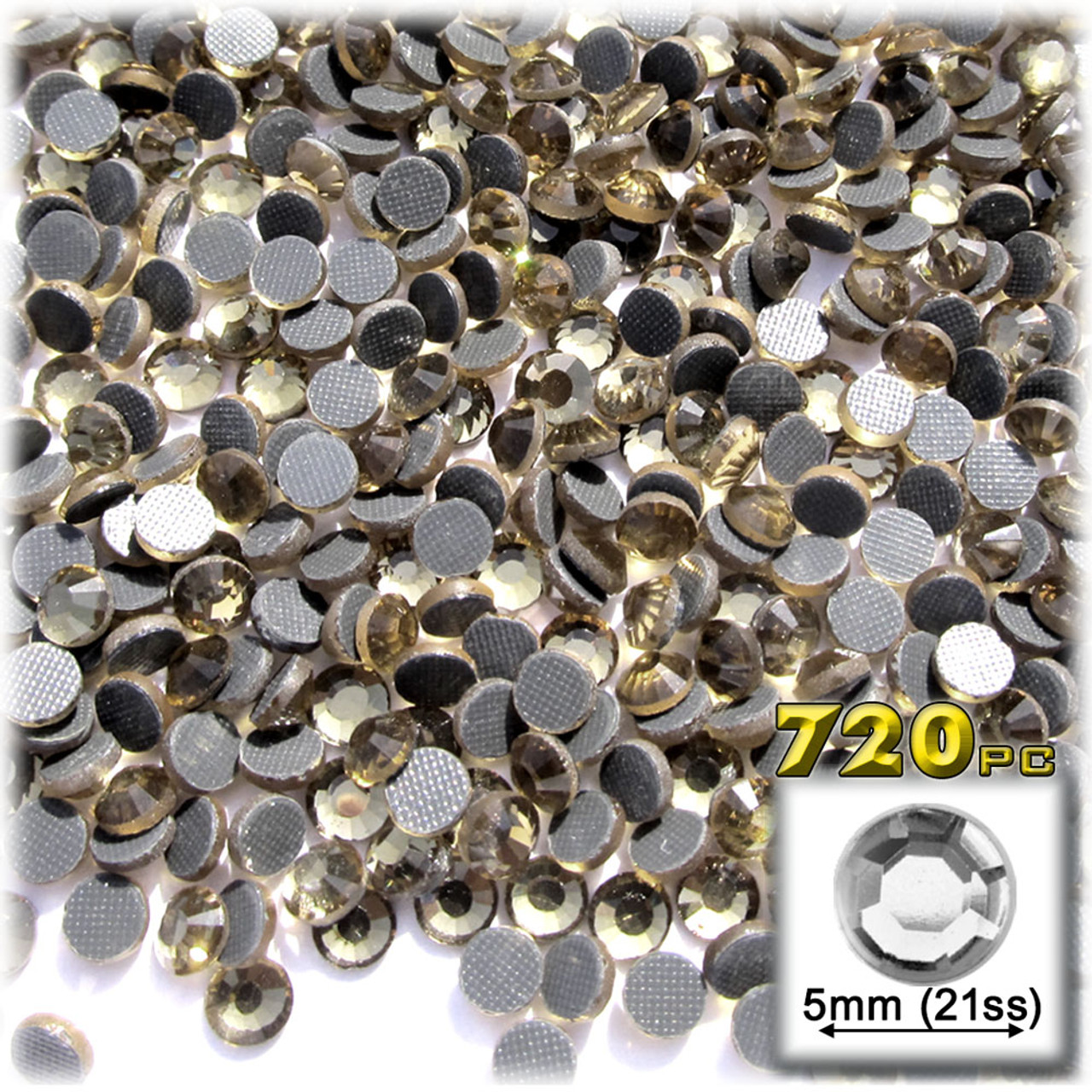 The Crafts Outlet Glass Rhinestones, DMC Hot-Fix, 5mm Tiny, 1440-pc, Crystal Clear