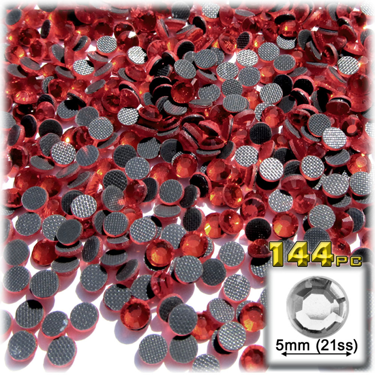 Rhinestones, Hotfix, DMC, Glass Rhinestone, 4mm, 144pc, Ruby Red RED
