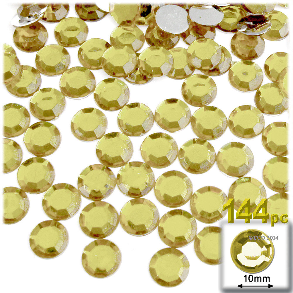 Champagne Rhinestone Micro Rhinestones | Flatback | Round | 10mm | 144-pc | Champagne | Crafts Outlet