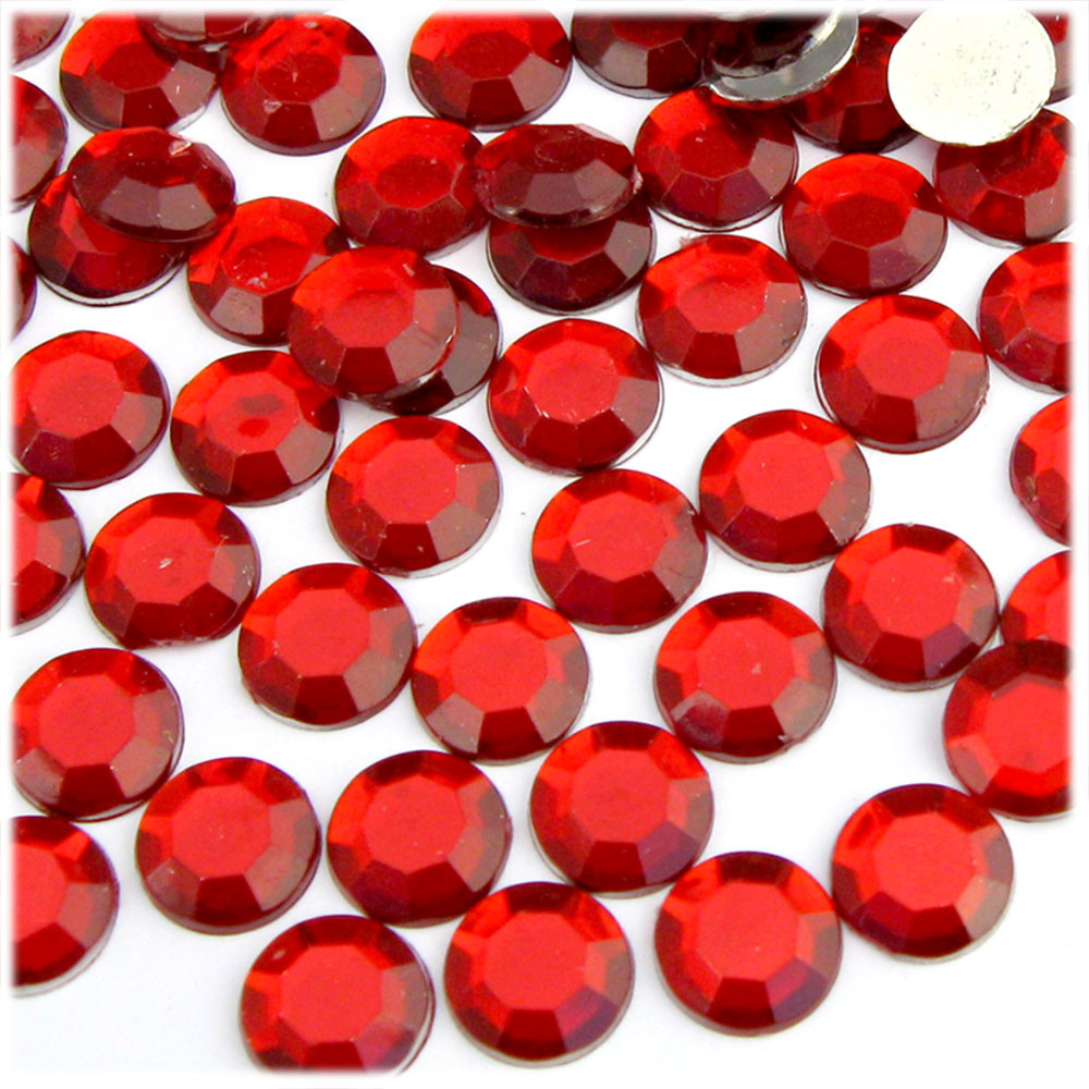 Rhinestones | Flatback | Round | 11mm | 1,000-pc | Ruby Red | Crafts Outlet