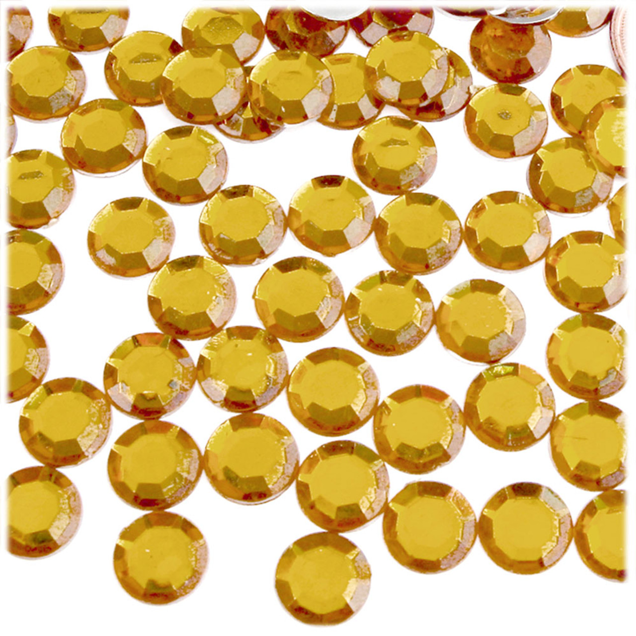  The Crafts Outlet 144pc Rhinestones Round 12mm - Flatback Beer  Brown