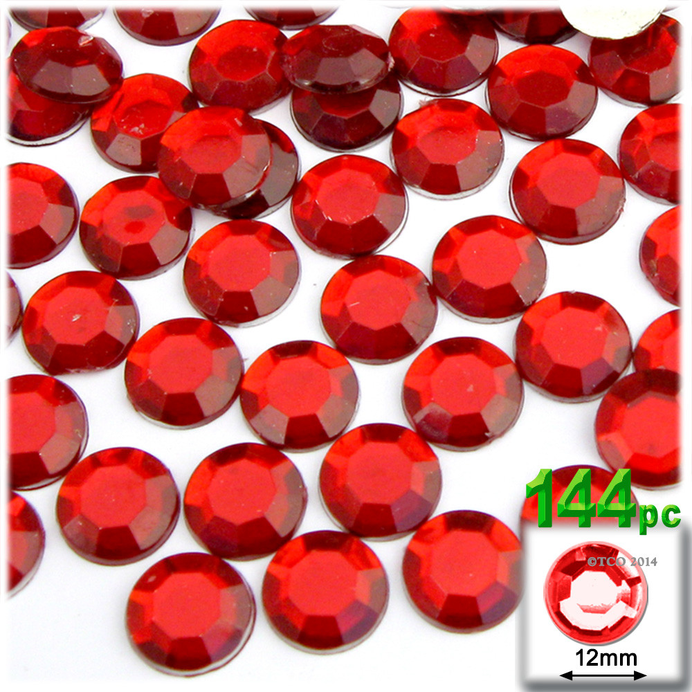 Star Gems 144pc Rhinestones Heart 6mm - Flatback Devil Red Wine Red Buttons  For Crafts
