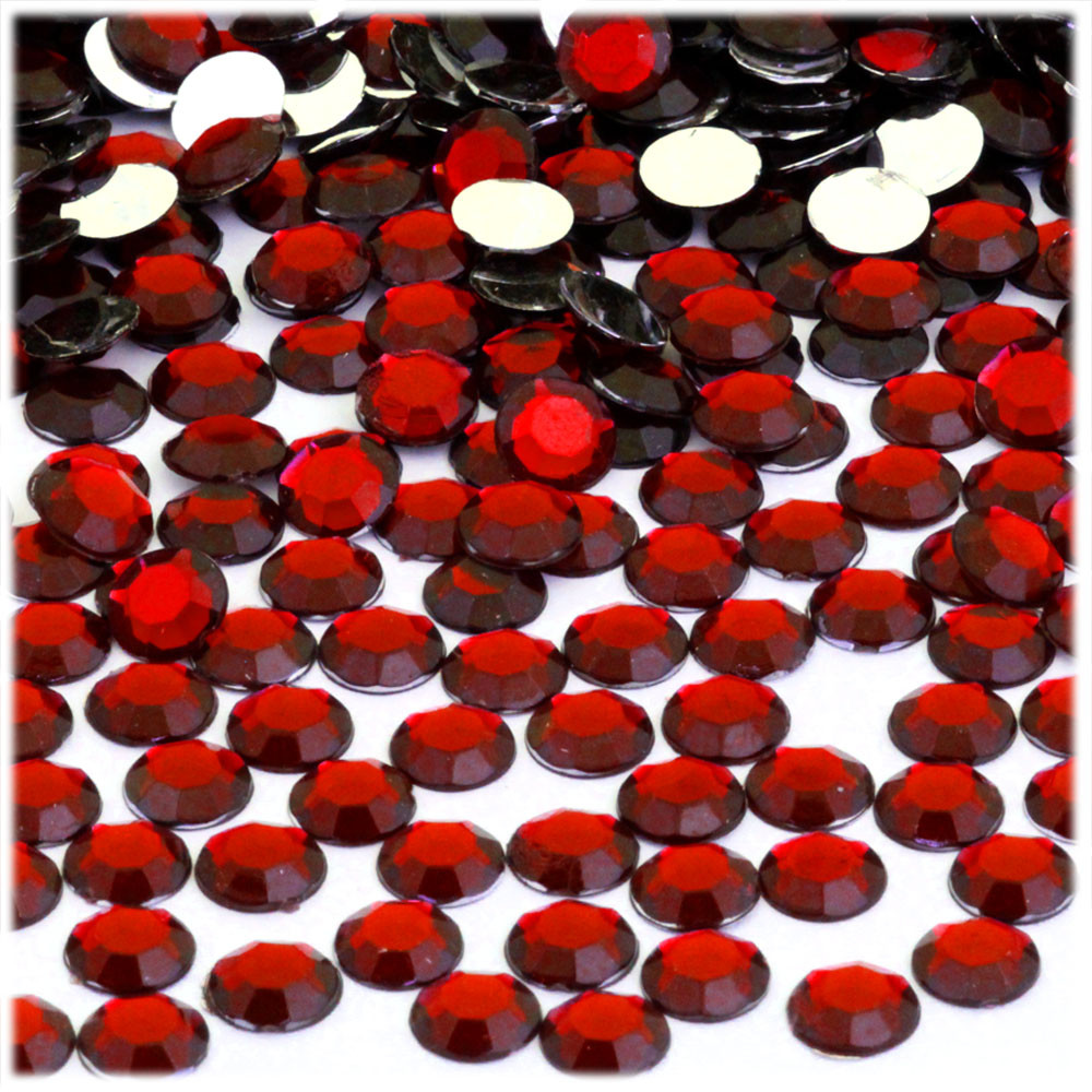 Rhinestones | Flatback | Round | 8mm | 1,000-pc | Devil Red Wine ...