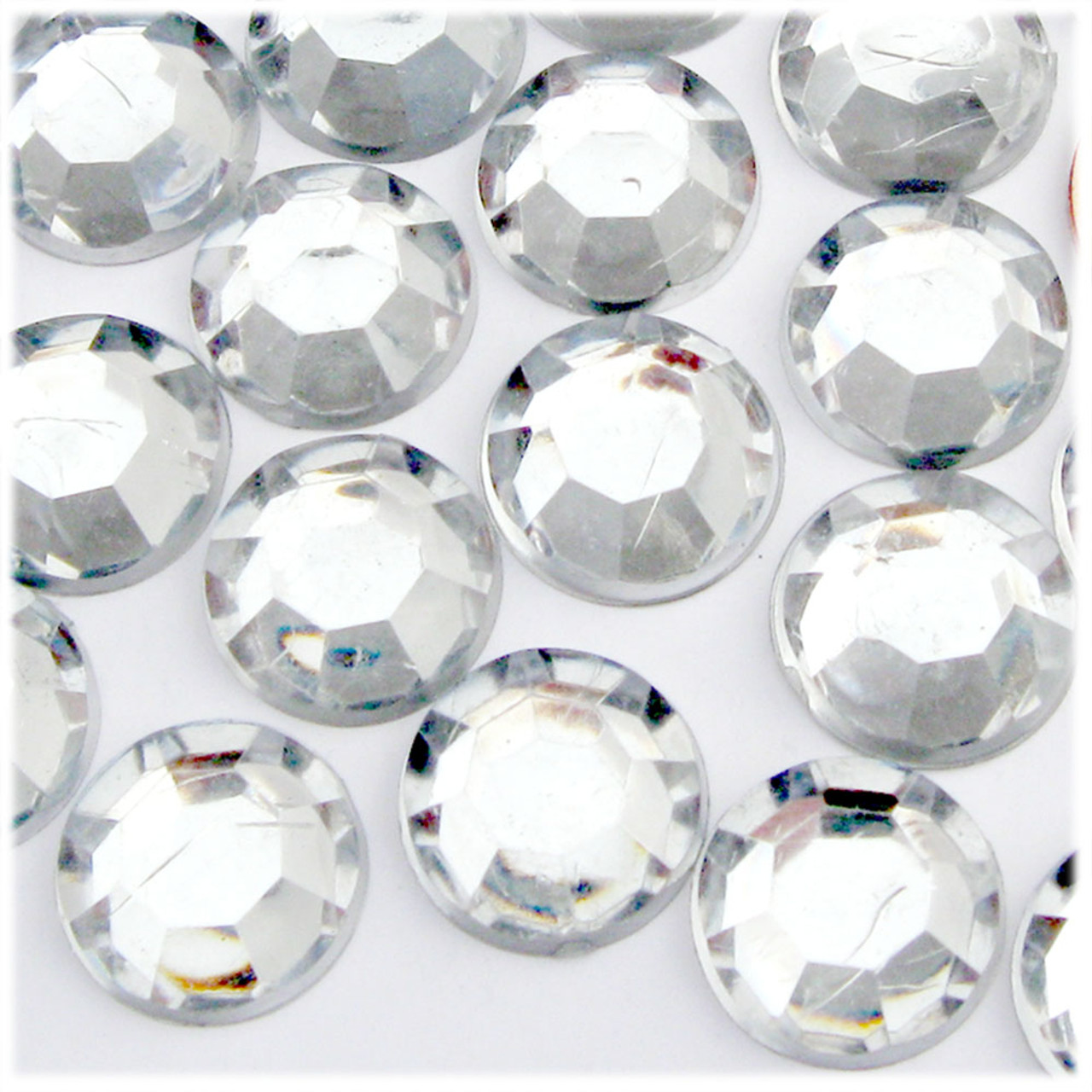 Rhinestones, Flatback, Round, 18mm, 1,000-pc, Clear