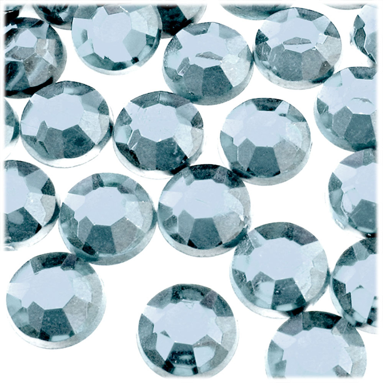 Rhinestones, Flatback, Round, 18mm, 144-pc, Light Baby Blue