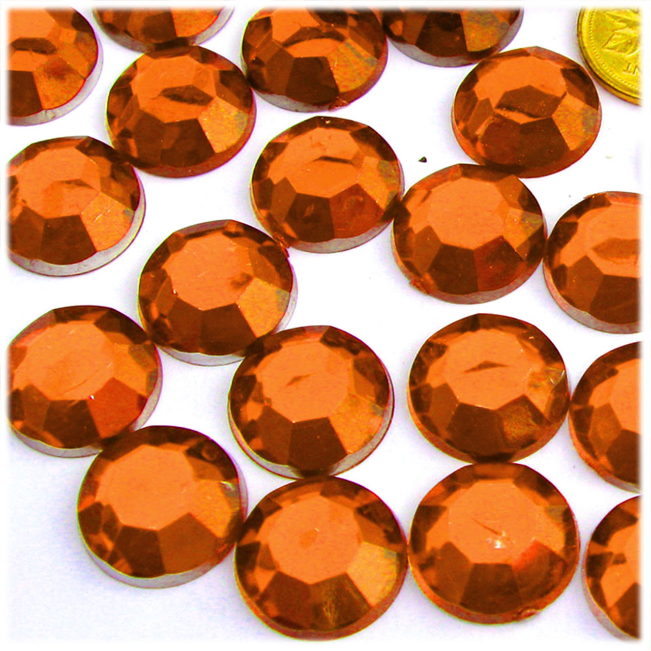 The Crafts Outlet 1000-Piece Flatback Round Rhinestones, 18mm, Orange