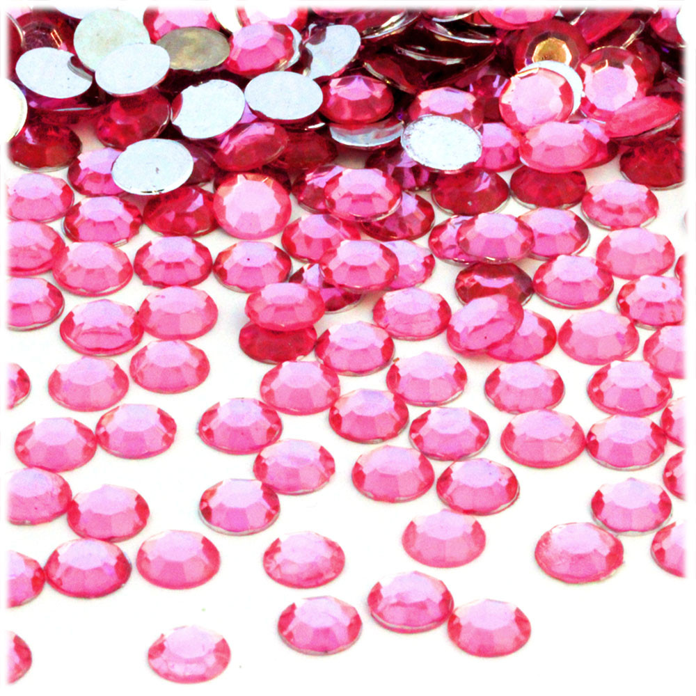 Rhinestones | Flatback | Round | 8mm | 144-pc | Fuchsia| Crafts Outlet