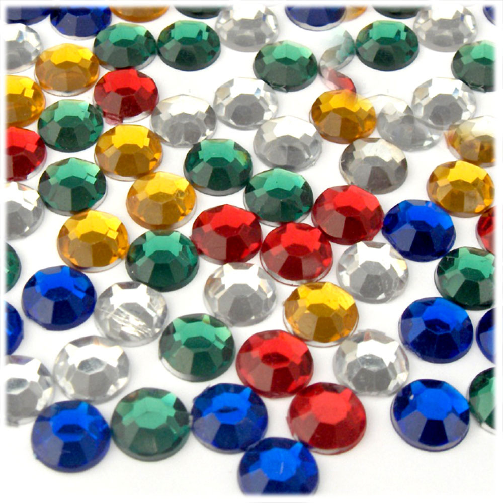 Rhinestones | Flatback | Rectangle | 9mm | 144-pc | Mixed Colors ...