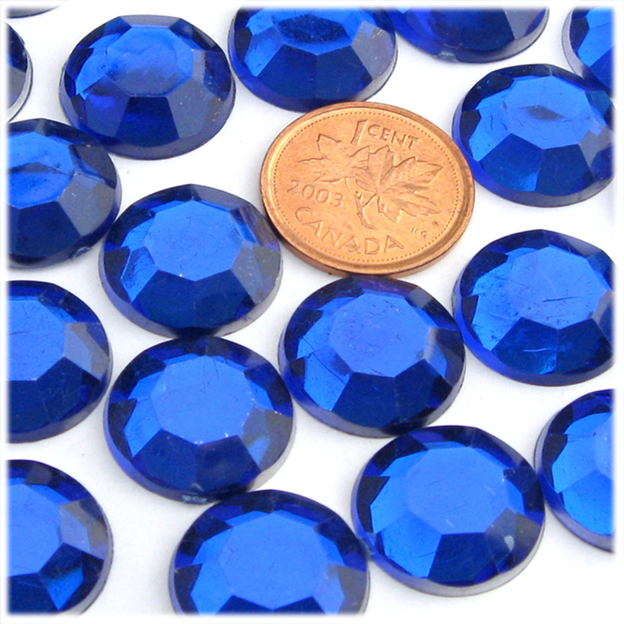 The Crafts Outlet Flatback Rhinestones, Faceted Round, 20mm, 144-pc, Royal Blue