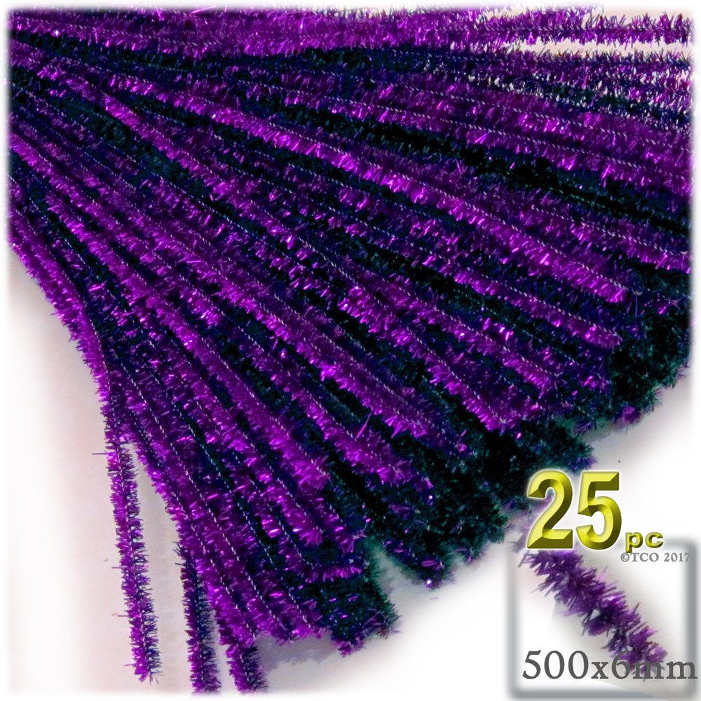 chenille Stems Sparkly 20in 25pc Purple Crafts Outlet