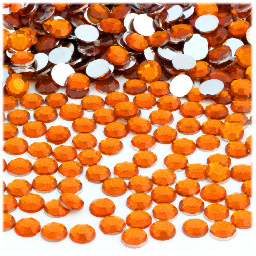 Rhinestones | Flatback | Round | 7mm | 144-pc | Orange | Crafts Outlet