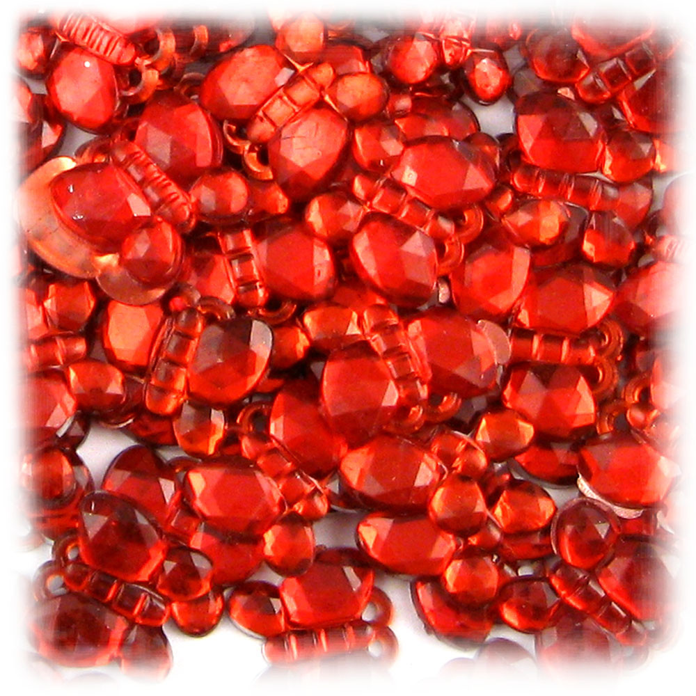 Rhinestones | Flatback | Round | 20mm | 144-pc |Ruby Red | Crafts Outlet