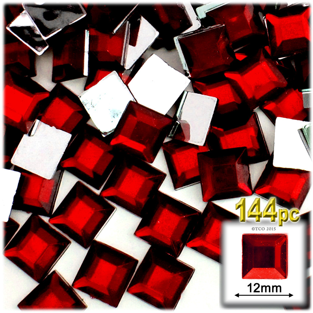 Rhinestones Gems Jewels Flatback Square 12mm The Crafts Outlet
