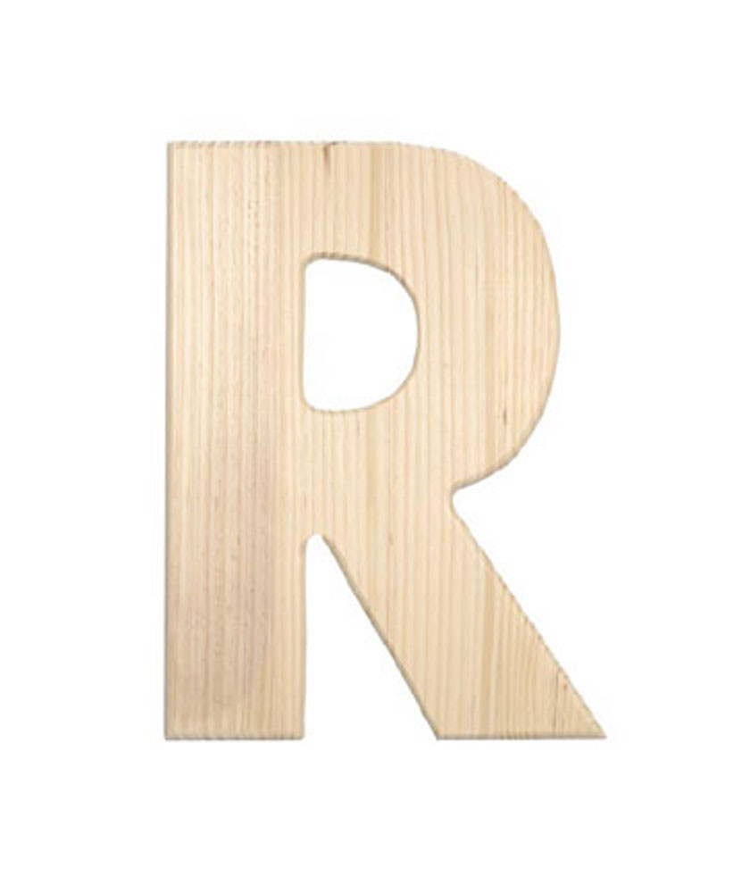 Unfinished Wood | 12-in | 2-in Thick | Letter | Letter R | Crafts Outlet