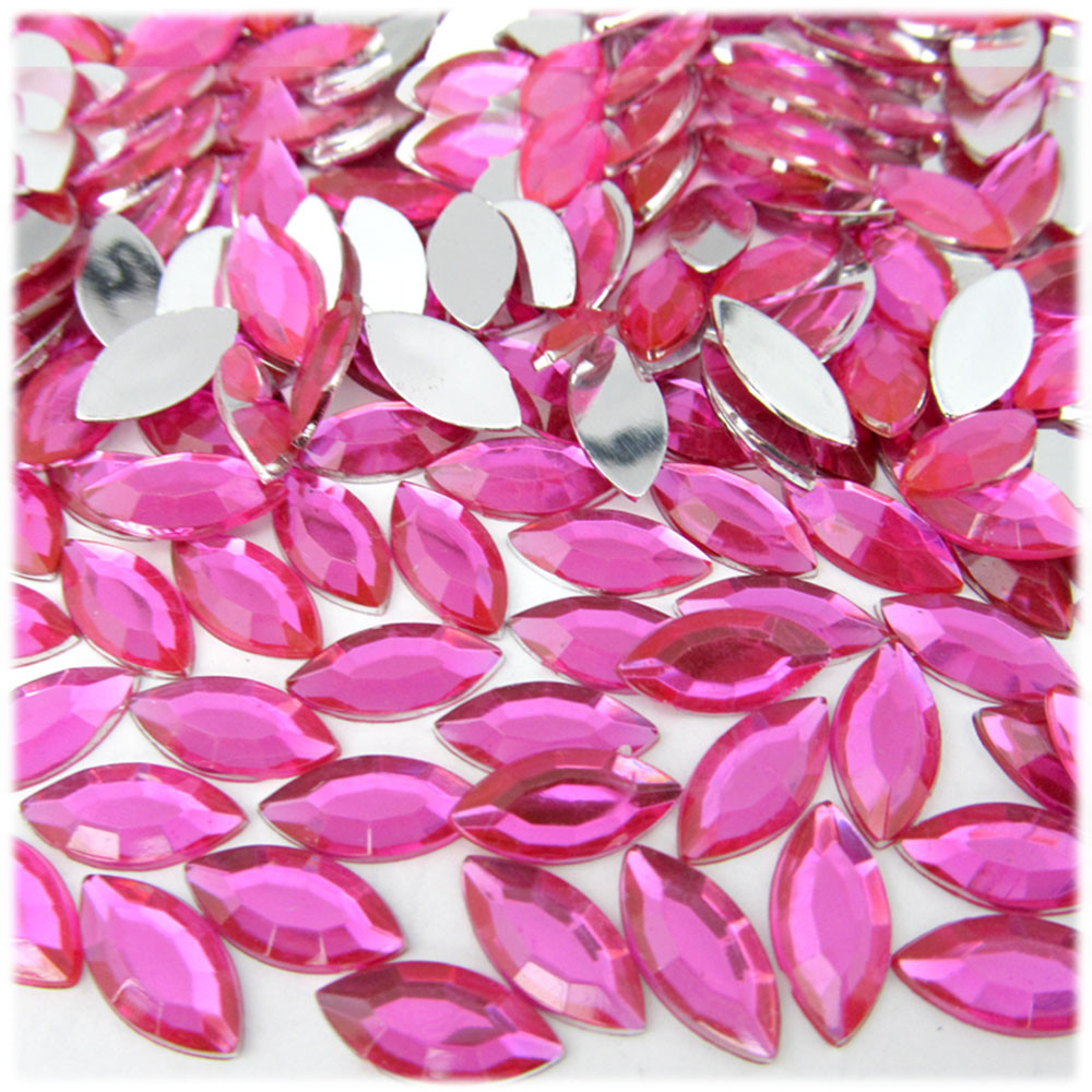 Rhinestones | Flatback | Eye | 7x15mm | 1,000-pc | Hot Pink | Crafts Outlet