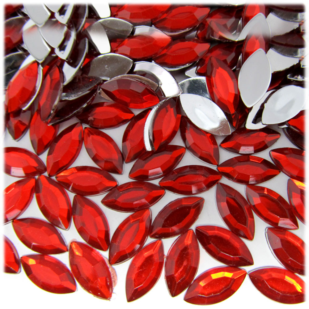 Rhinestones | Flatback | Eye | 5x10mm | 1,000-pc | Ruby Red | Crafts Outlet