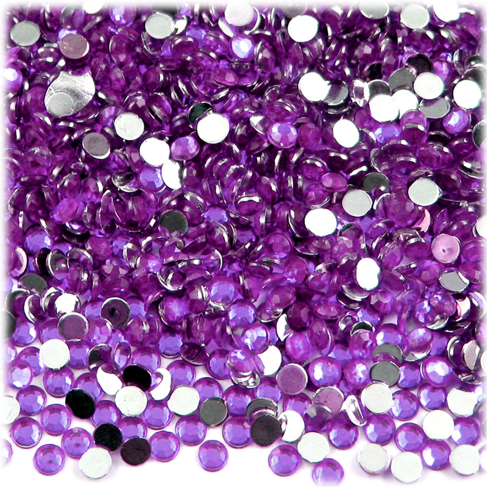 Rhinestones | Flatback | Round | 4mm | 288-pc | Purple | Amethyst ...