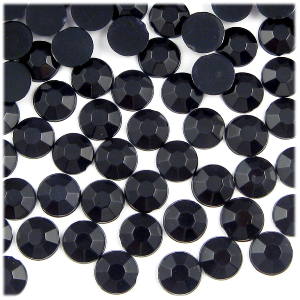 Rhinestones | Flatback | Round | 8mm | 1,000-pc | Jet Black | Crafts Outlet