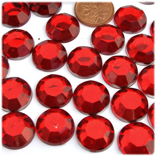 Rhinestones | Flatback | Round | 16mm | 144-pc |Ruby Red | Crafts Outlet