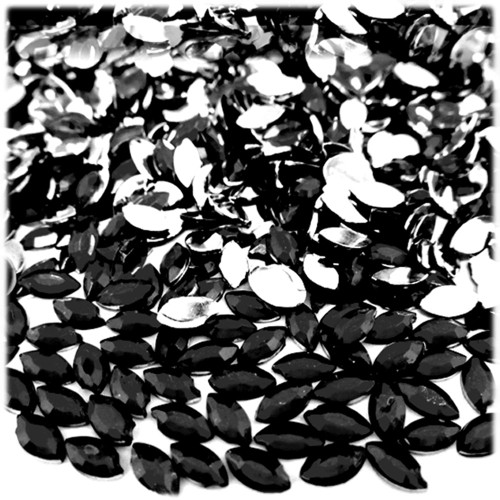 Rhinestones, Flatback, Eye, 5x10mm, 1,000-pc, Jet Black