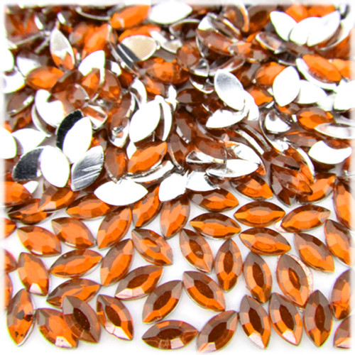 Rhinestones, Flatback, Eye, 5x10mm, 1,000-pc, Orange