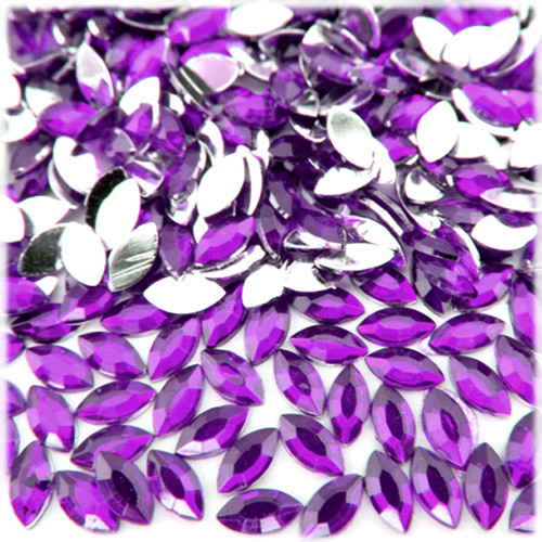 Rhinestones, Flatback, Eye, 5x10mm, 10,000-pc, Purple (Amethyst)