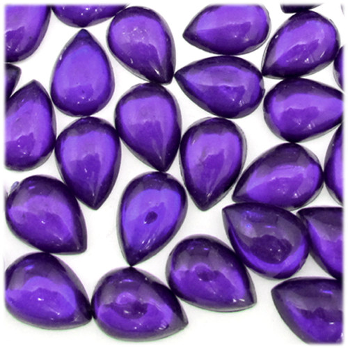 Rhinestones, Flatback, Teardrop, 13x18mm, 72-pc, Purple, Amethyst