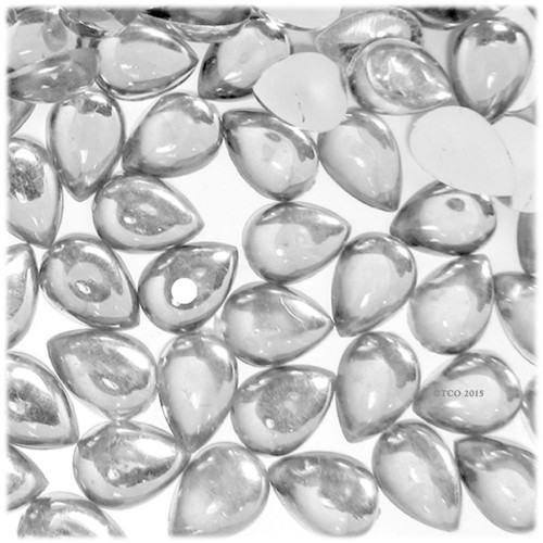 Rhinestones, Flatback, Teardrop, 14x10mm, 1,000-pc, Clear