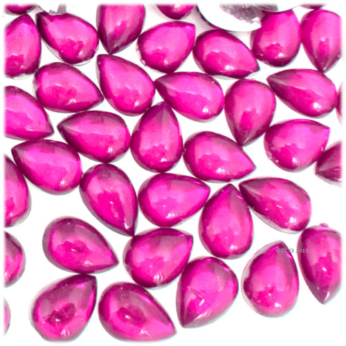 Rhinestones, Flatback, Teardrop, 14x10mm, 1,000-pc, Hot Pink