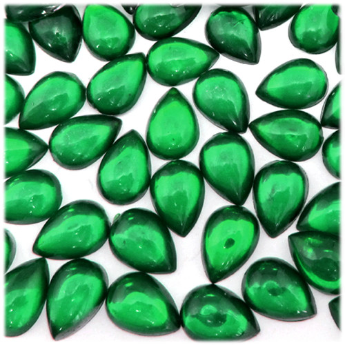 Rhinestones, Flatback, Teardrop, 13x18mm, 1,000-pc, Emerald Green