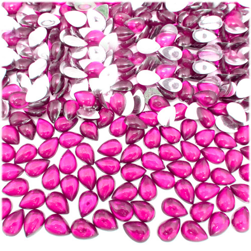 Rhinestones, Flatback, Teardrop, 4x6mm, 1,000-pc, Hot Pink