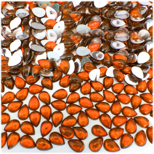 Rhinestones, Flatback, Teardrop, 4x6mm, 10,000-pc, Orange