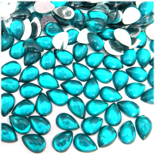 Rhinestones, Flatback, Teardrop, 6x10mm, 1,000-pc, Aqua Blue