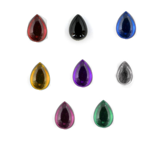 Rhinestones, Flatback, Teardrop, 6x10mm, 144-pc, Jewel Tone Assortment