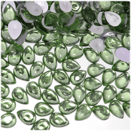 Rhinestones, Flatback, Teardrop, 6x10mm, 1,000-pc, Light Green