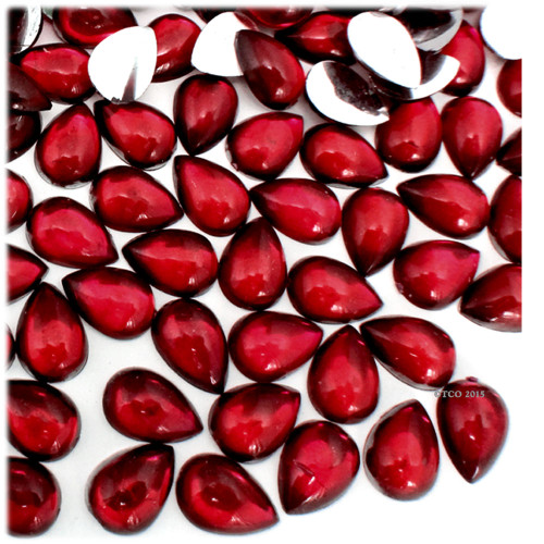 Rhinestones, Flatback, Teardrop, 8x13mm, 144-pc, Devil Red Wine