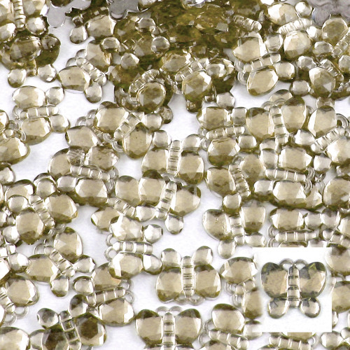 Rhinestones, Flatback, Butterfly, 15mm, 10,000-pc, Champagne Yellow