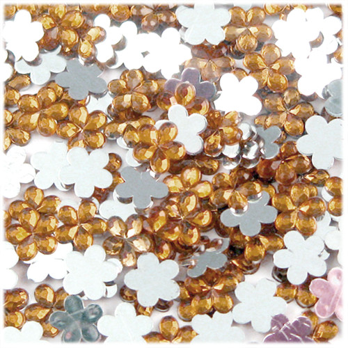 Rhinestones, Flatback, Flower, 15mm, 1000-pc, Light Orange