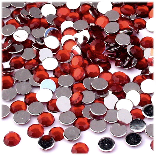 Rhinestones, Flatback, Round, 6mm, 144-pc, Devil Red Wine