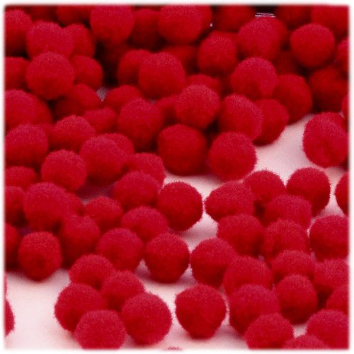 Acrylic Pom Pom, 12mm, 100-pc, Red